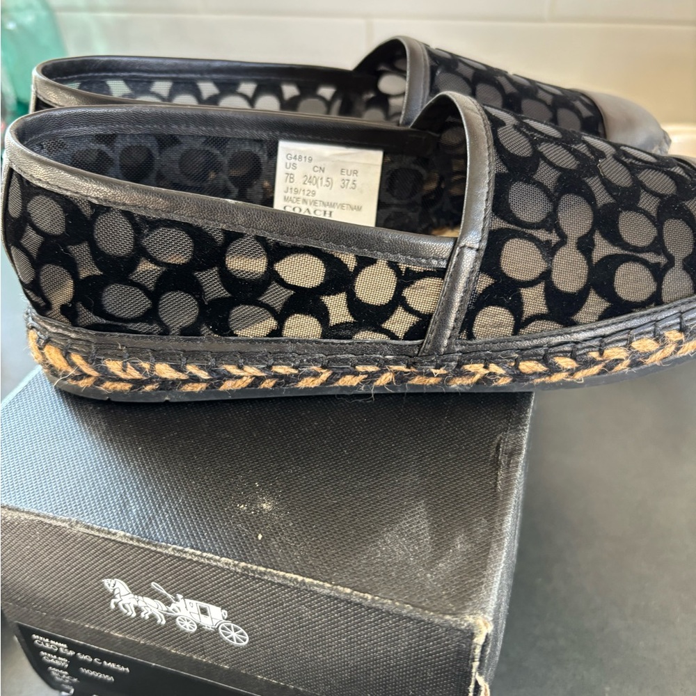 Coach Black Cleo Espadrille Mesh Slip-On - Picture 3 of 7